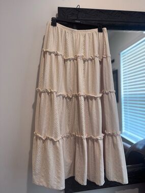 Apricot Tiered  Skirt